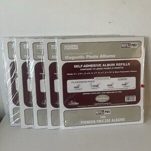 5 Pioneer Magnetic Photo Albums Self Adhesive Refills 5 Sheets for Style PMV-206